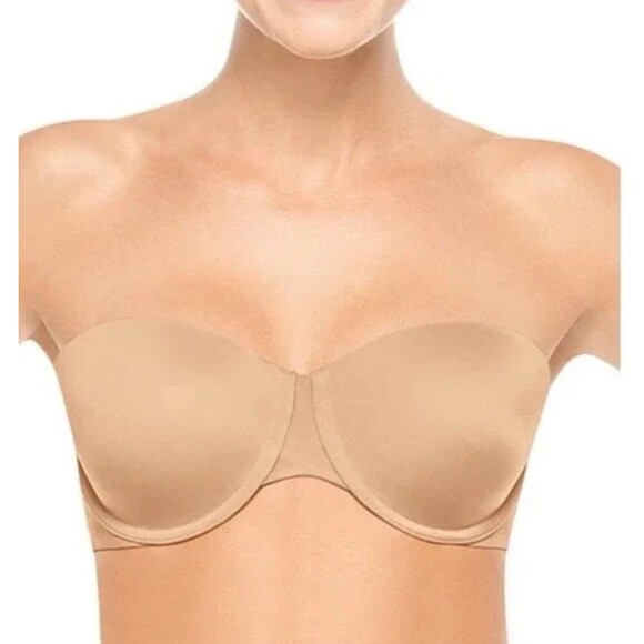 Spanx Bra-Cha-Cha Strapless Bra 36D Nude Tan Stay Put Underwire *No Straps - Picture 1 of 7